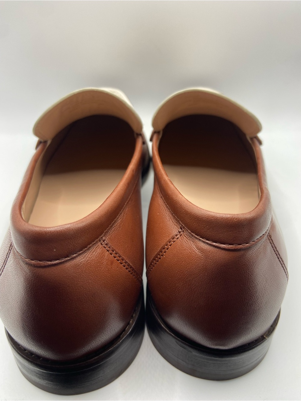 Cole Haan White and Brown Leather Penny Loafers - Picture 4 of 9